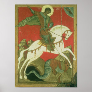 Póster Icono de San Jorge y del dragón