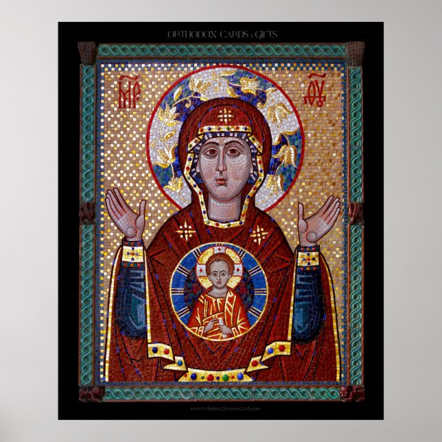 Póster Icono de Theotokos "del Rótulo" (Frente)