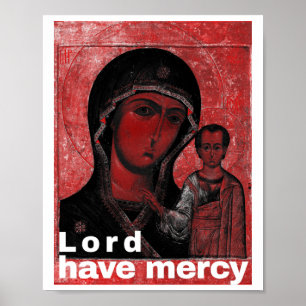 Póster Icono de Theotokos Señor Ten Misericordia Pegatina