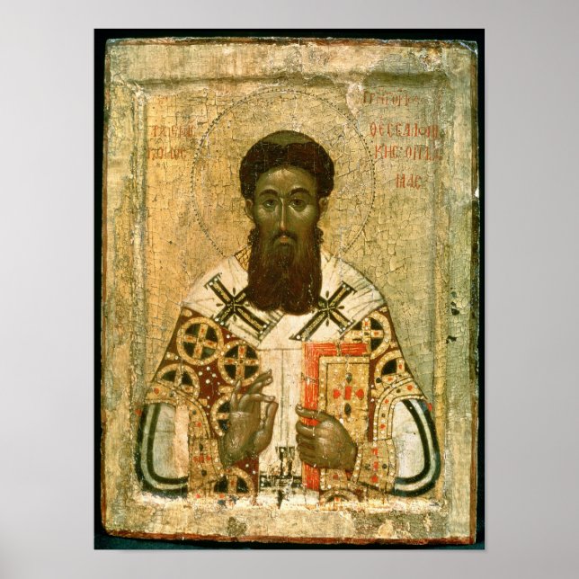 Póster Ícono del arzobispo de San Gregorio de Tesalónica (Frente)