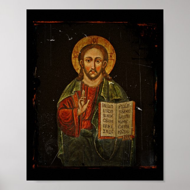Póster Icono del Pantokrador del Cristus (Jesús) (Frente)
