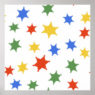 Póster Icono del sheriff del hexagram color aislado sin c