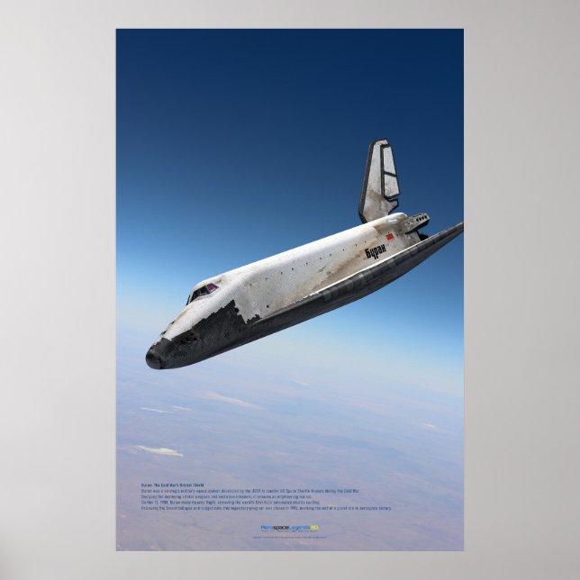 Póster Icono Espacial Soviético: Reentrada de Buran (Frente)