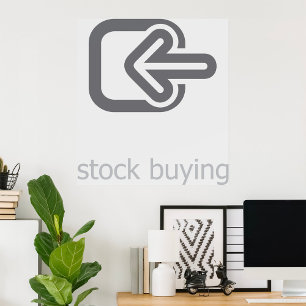 Póster Ícono financiero moderno de compra de acciones min