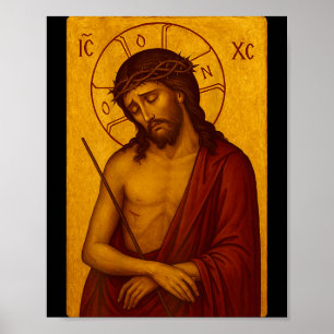 Póster Icono ortodoxo bizantino de Jesucristo el