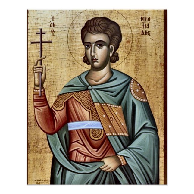 Póster Ícono ortodoxo cristiano de Miltiades (Anverso)