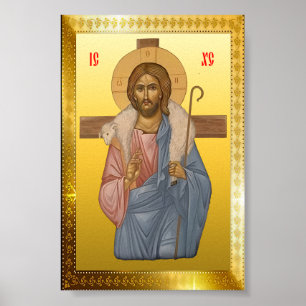 Póster icono ortodoxo de Jesucristo