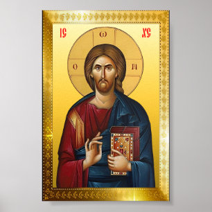 Póster icono ortodoxo de Jesucristo