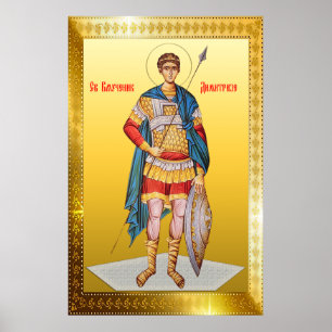 Póster Icono ortodoxo de Saint Demetrius
