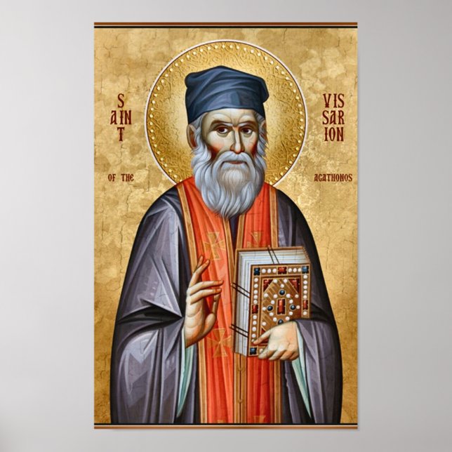 Póster Icono Ortodoxo de San Bessarion el Agathonita (Frente)