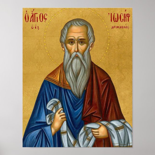Póster Icono Ortodoxo de San José de Arimatea Impreso (Frente)