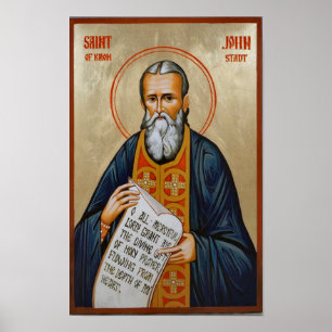 Póster Icono Ortodoxo de San Juan de Kronstadt Impreso