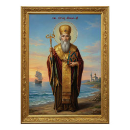 Póster icono ortodoxo de San Nicolás