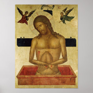 Póster Icono que representa a Cristo en la tumba