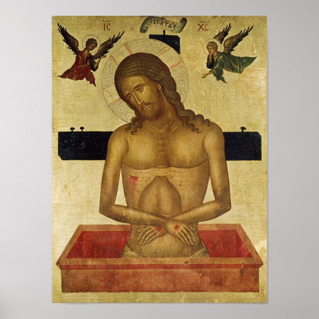 Póster Icono que representa a Cristo en la tumba (Frente)