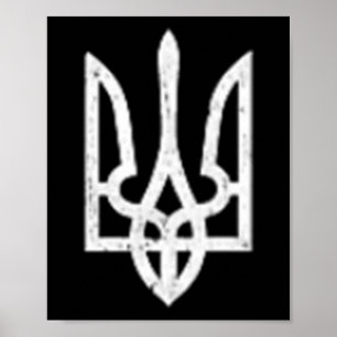 Póster Icono Tryzub ucraniano - Tridente de Ucrania