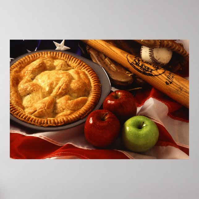 Póster Iconos culturales estadounidenses Apple Pie Béisbo (Frente)