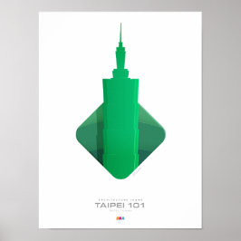 Póster Iconos de arquitectura - Taipei 101