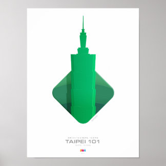 Póster Iconos de arquitectura - Taipei 101