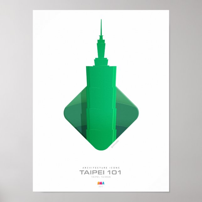 Póster Iconos de arquitectura - Taipei 101 (Frente)