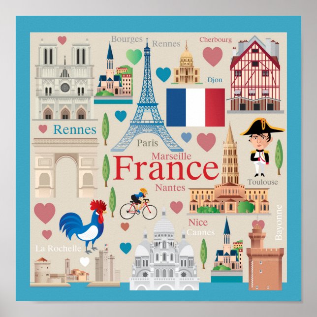 Póster Iconos de Cute France (Frente)