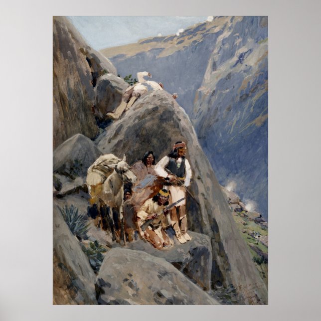 Póster Iconos de los nativos americanos: Guerreros Apache (Frente)