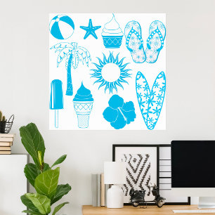 Póster Iconos de verano