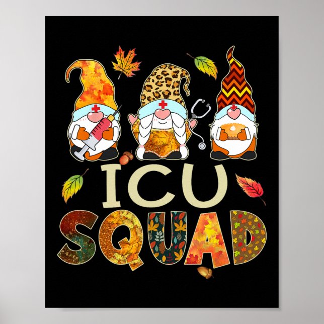 Póster Icu Squad Gnome Nurse Leopard Thankding Fall (Frente)