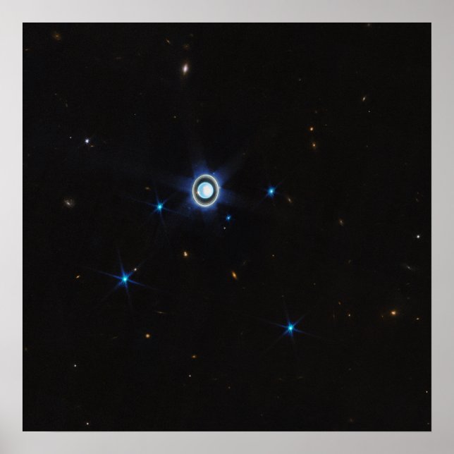 Póster Icy Giant Uranus y Moons | JWST (Frente)
