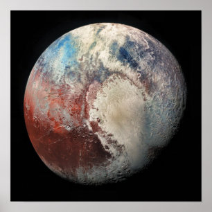 Póster Icy Red Pluto Close-Up