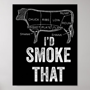 Póster Id Fumar Ese Bbq Grill Barbecuing Cocina Al Aire L