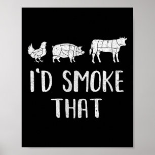Póster Id Fumar Ese Chef Fumador De Bbq Divertido