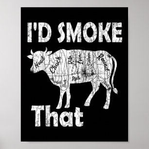 Póster Id Fumar Ese Gracioso Amor De La Barbeque A La Par