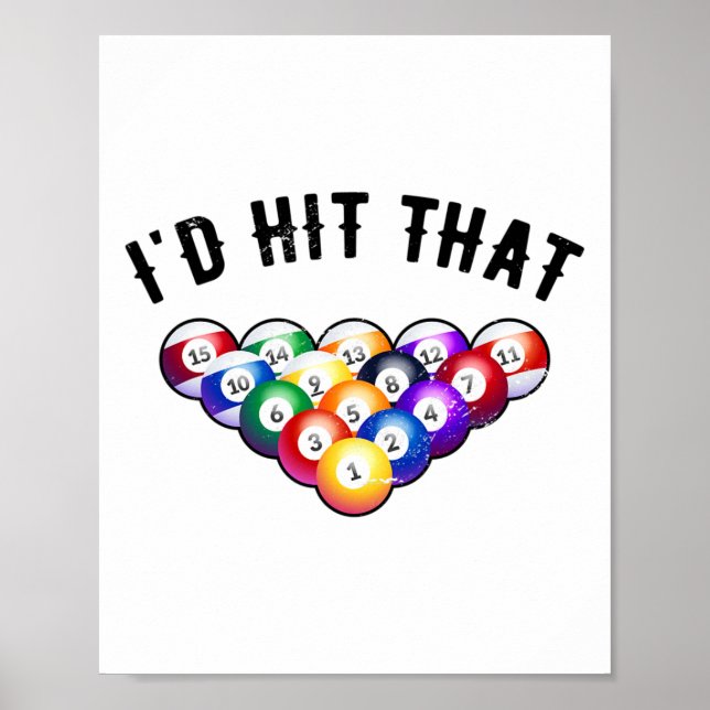 Póster Id Golpear El Po De Billard Player Pool Billard Sn (Frente)