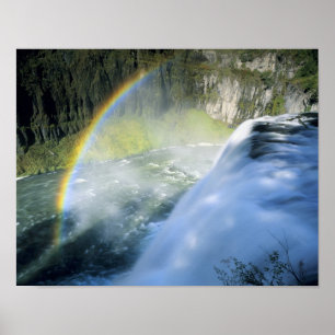 Póster Idaho. EE. UU. Arcoíris en rociado sobre Upper Mes