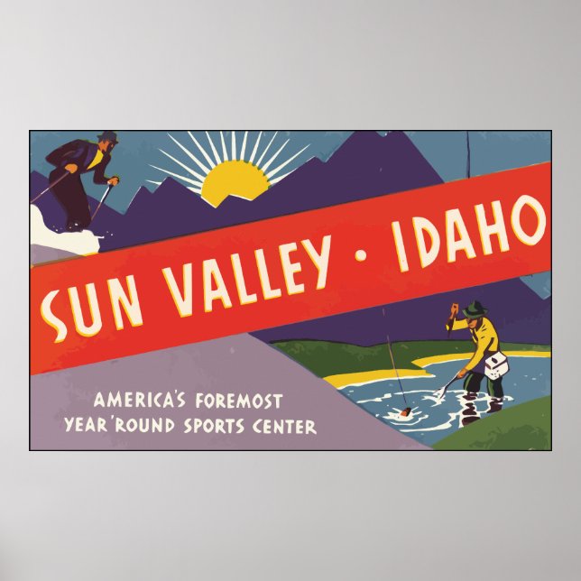 Póster Idaho en el Valle del Sol, Vintage (Frente)