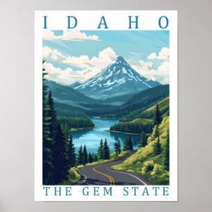 Póster Idaho Gem State USA Travel Place