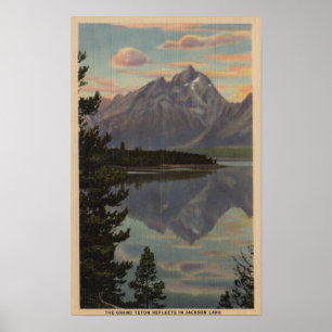 Póster Idaho - Gran reflexión sobre el tetón en el lago J