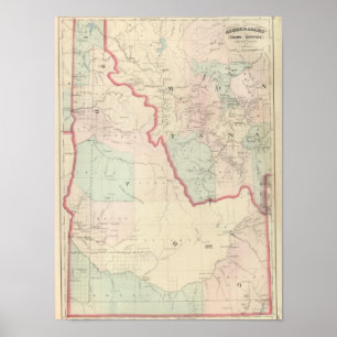 Póster Idaho, parte occidental de Montana