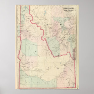 Póster Idaho, parte occidental de Montana
