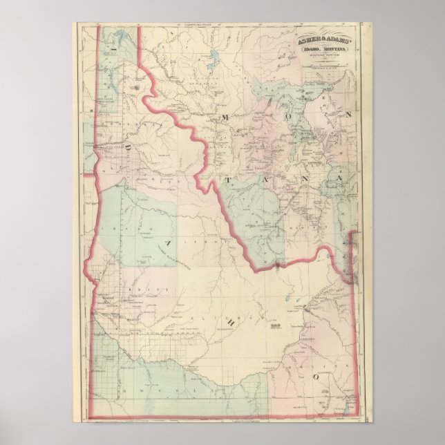 Póster Idaho, parte occidental de Montana (Frente)