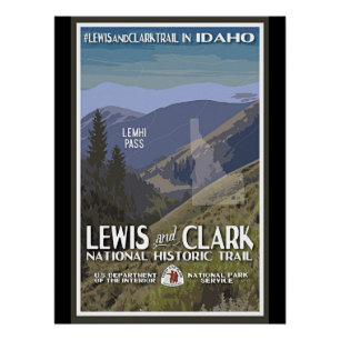 Póster Idaho. Sendero Lewis & Clark,