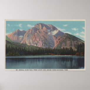 Póster IdahoView de Mt. Moran de Leigh LakeIdaho