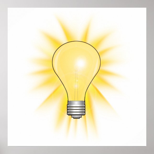 Póster Idea brillante de bombilla clara (Frente)