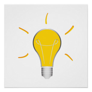 Póster Idea creativa de la bombilla