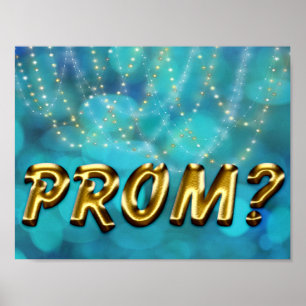 Póster Idea del prom - Propuesta Faux Gold Twinkle Luces