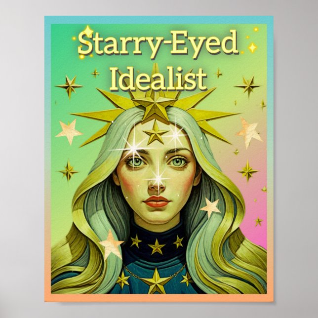 PÓSTER IDEALISTA CON OJOS DE ESTRELLAS (Frente)