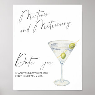 Póster Ideas de Dry Martini para despedida de soltera y n