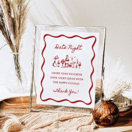 Póster Ideas de la noche de 8x10" Wavy Border de escritur