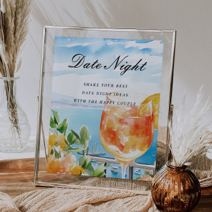 Póster Ideas de la noche del día Aperol Spritz Rótulo de